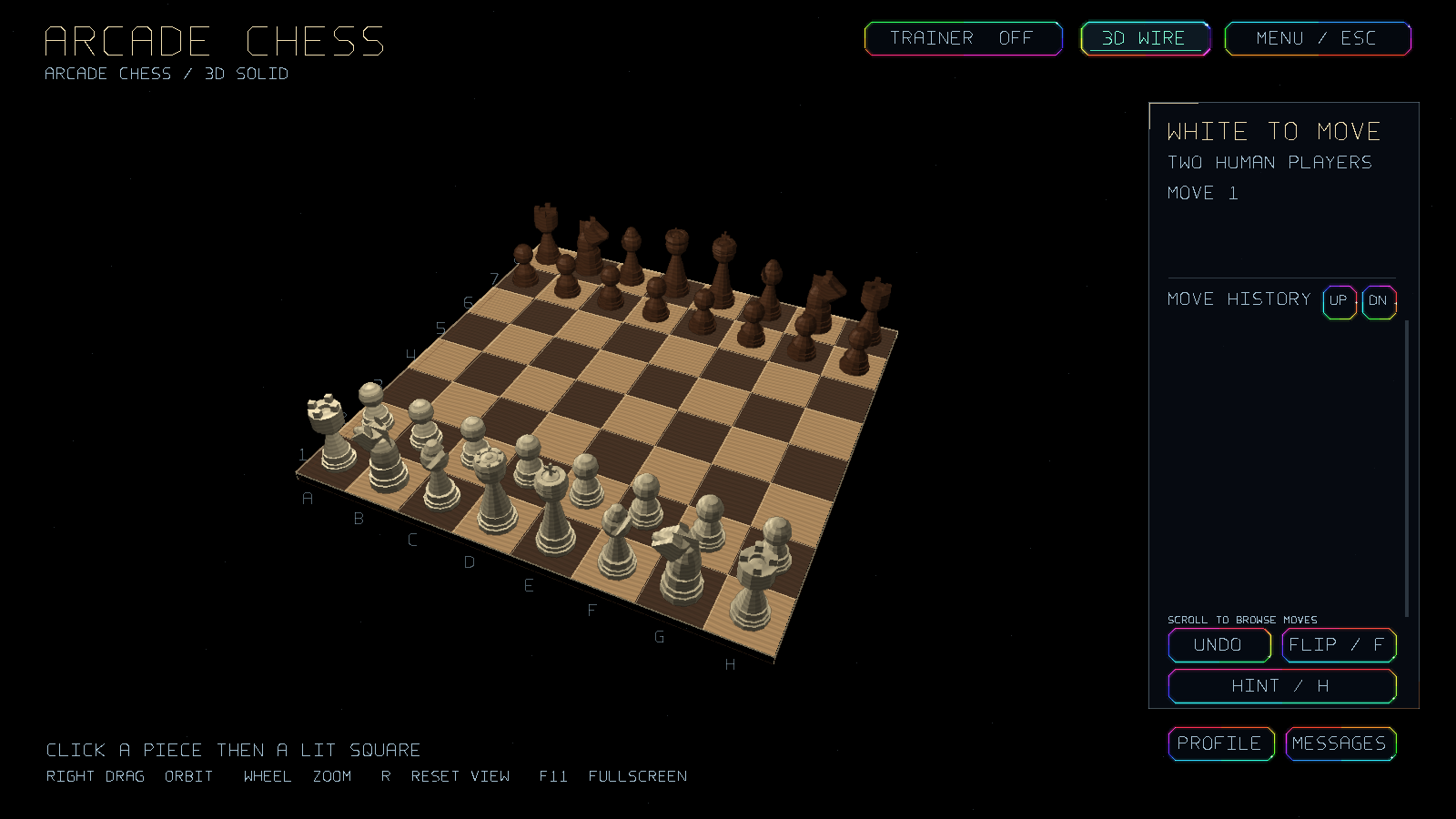 Arcade Chess 3D board